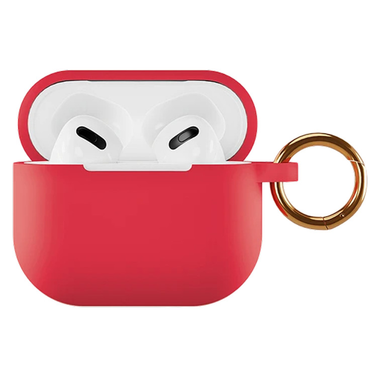 Чехол силиконовый VLP Soft Touch, с кольцом, для AirPods (3rd generation), красный