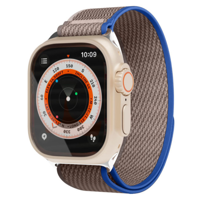 Ремешок нейлоновый VLP Trail Band для Apple Watch 42/44/45/49mm, синий-серый