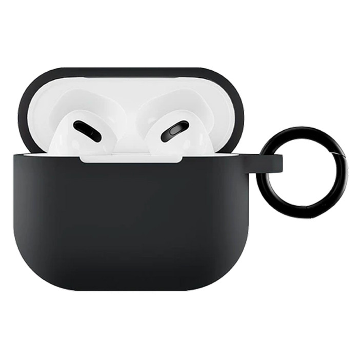 Чехол силиконовый VLP Soft Touch, с кольцом, для AirPods (3rd generation), черный
