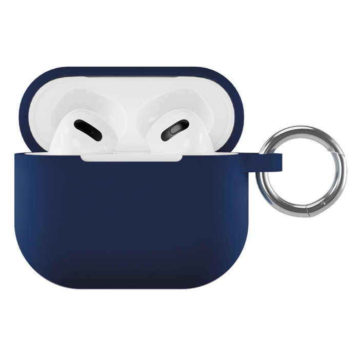 Чехол силиконовый VLP Soft Touch, с кольцом, для AirPods (3rd generation), темно-синий