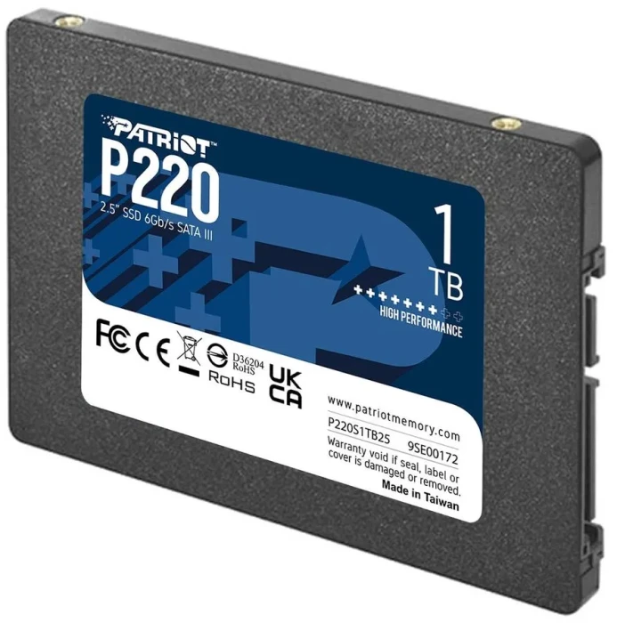Накопитель SSD 1Tb Patriot P220 (P220S1TB25, 2.5")