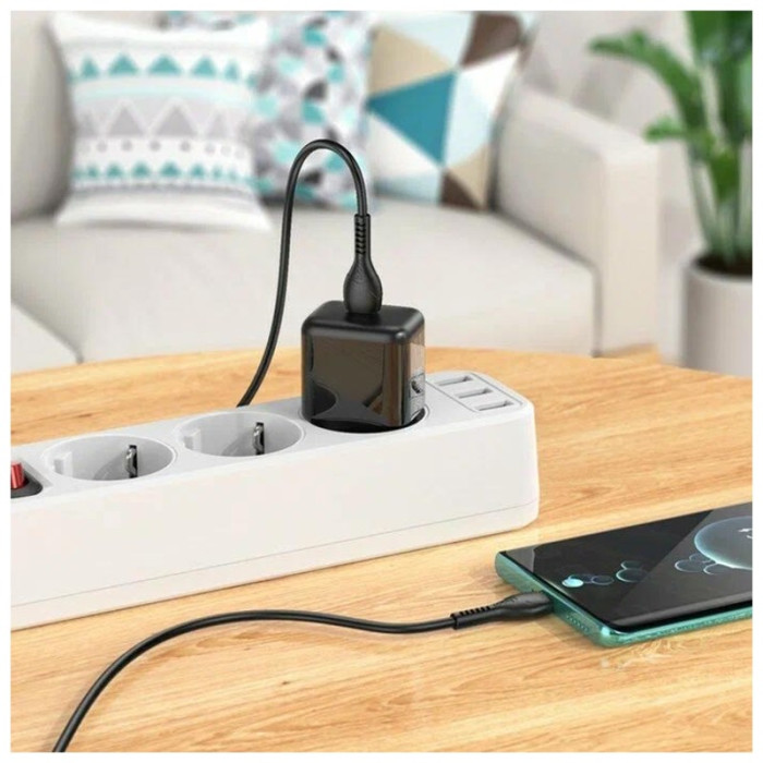 Зарядное устройство Hoco N32 USB-C, 30W Черный + кабель USB-C-USB-C | Фото 2 из 3