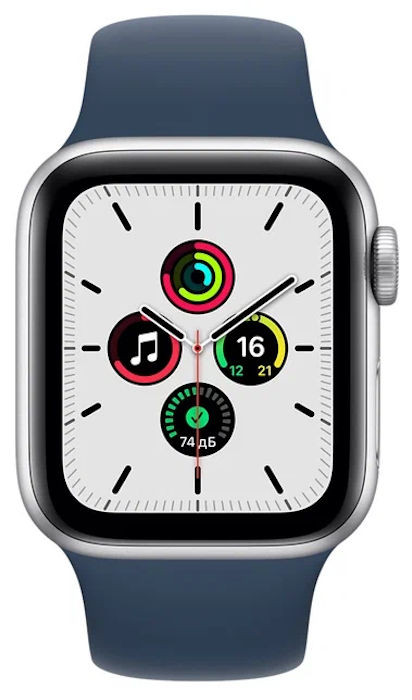 Умные часы Apple Watch SE GPS 40mm Aluminum Case with Sport Band Серебристый/синий