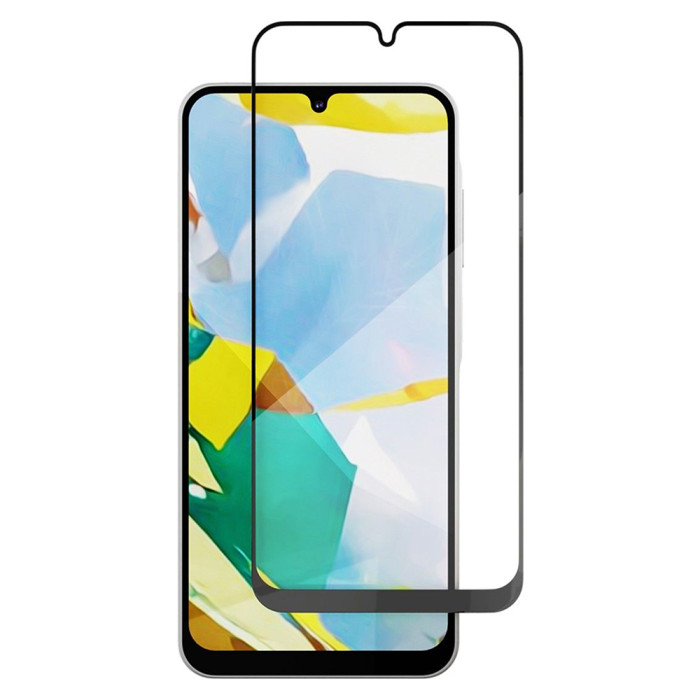 Стекло защитное 2.5D VLP A-Glass для Samsung Galaxy A15/А25 с черной рамкой
