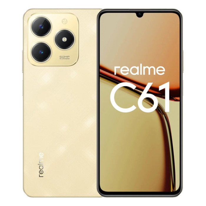 Смартфон Realme C61 6/128GB Золотой (Gold) | Фото 1 из 10