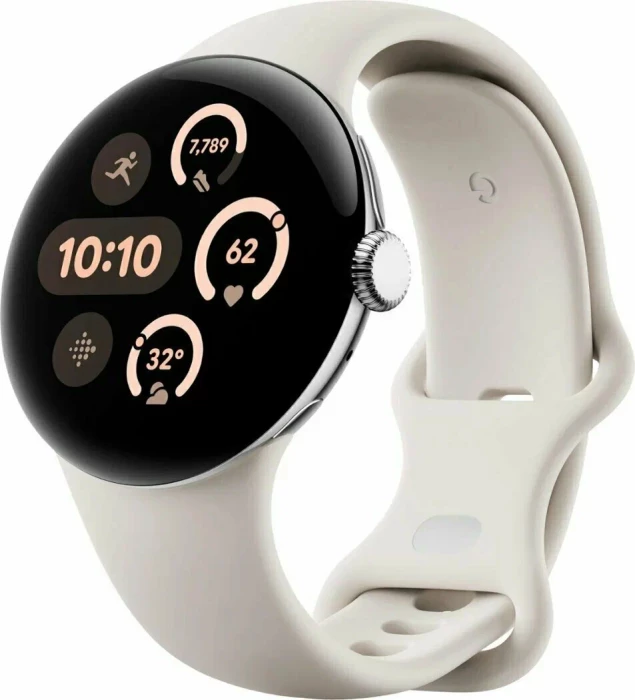Умные часы Google Pixel Watch 3 45mm Wi-Fi + Cellular Серебряный (Polished Silver/Porcelain) | Фото 1 из 1