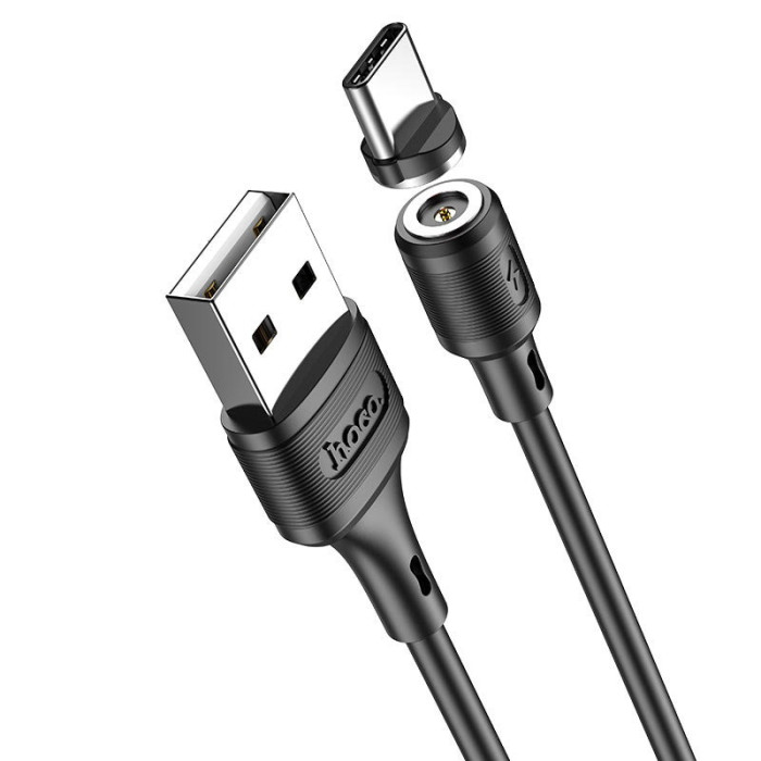 Кабель HOCO X52 Sereno Magnetic USB - Type-C, 3А, магнитный, 1м, PVC Черный | Фото 3 из 3