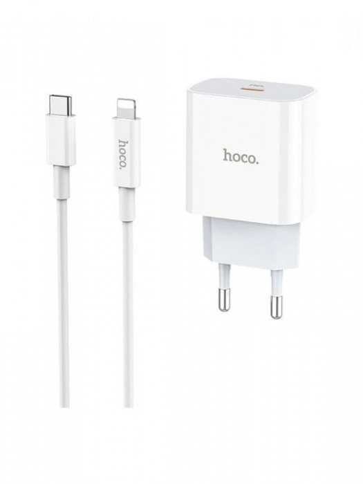 Зарядное устройство HOCO C76A PD 20W QC3.0 3A + кабель Lighting to Type-C Белый | Фото 1 из 2