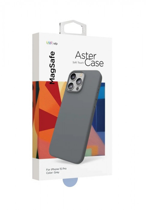 Чехол защитный "vlp" Aster Case с MagSafe для iPhone 15 Pro серый