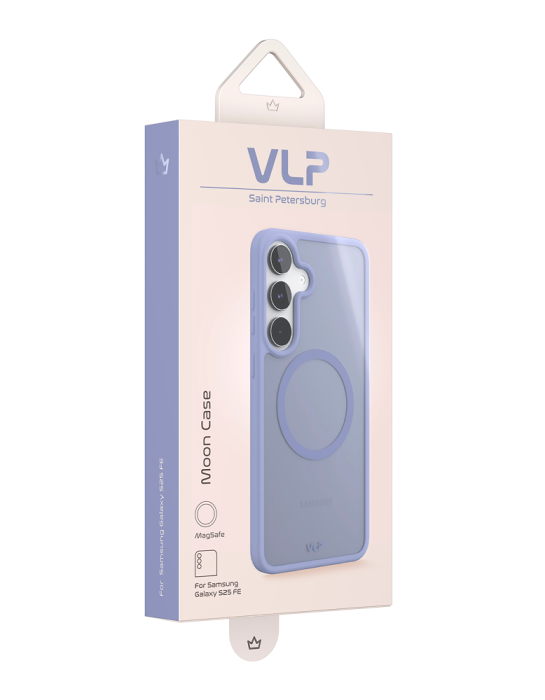 Чехол защитный VLP Moon Case с MagSafe для Samsung S25 FE, лавандовый