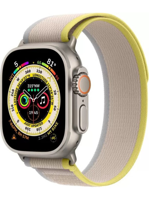Умные часы Apple Watch Ultra 49mm GPS + Cellular Titanium Case with Yellow/Beige Trail Loop | Фото 4 из 4