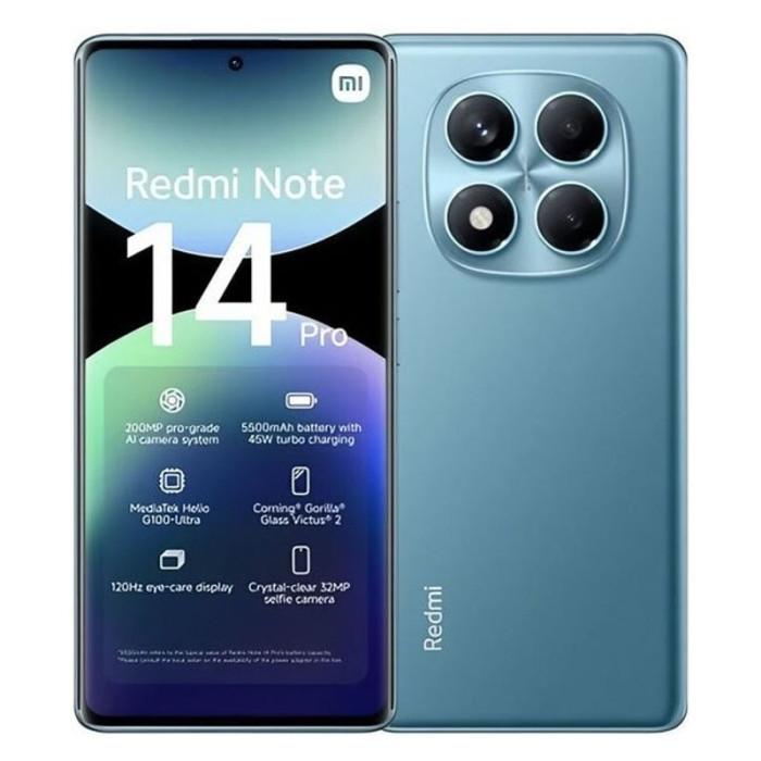 Смартфон Xiaomi Redmi Note 14 Pro 12/512GB Синий (Ocean Blue) | Фото 1 из 3