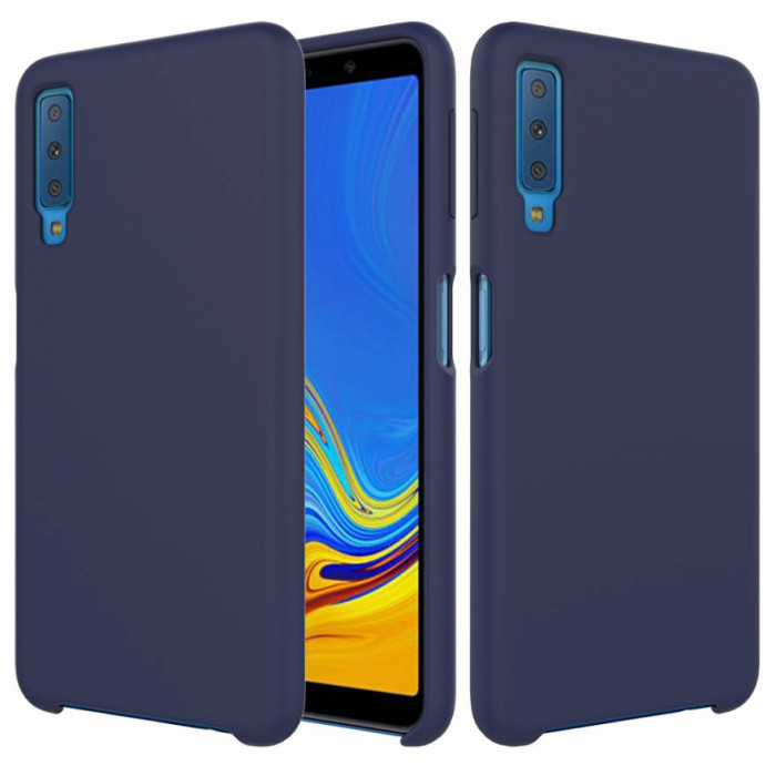 Чехол-накладка Silicone Cover для Samsung Galaxy A7 2018 Темно-синий | Фото 1 из 2
