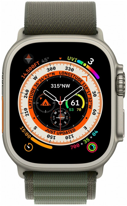 Умные часы Apple Watch Ultra 49mm GPS + Cellular Titanium Case with Green Alpine Loop