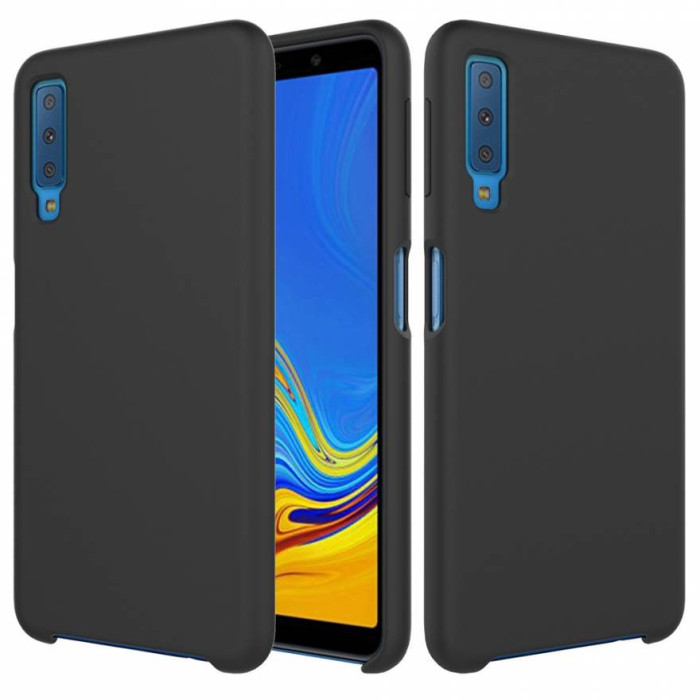 Чехол-накладка Silicone Cover для Samsung Galaxy A7 2018 Черный | Фото 2 из 2