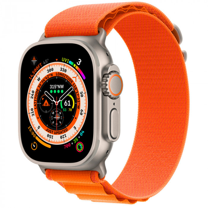 Умные часы Apple Watch Ultra 49mm GPS + Cellular Titanium Case with Orange Alpine Loop