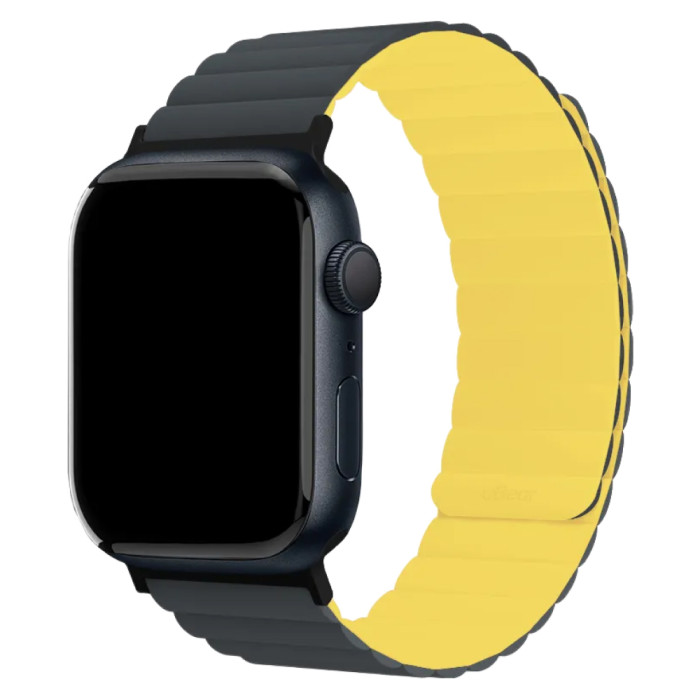 Ремешок uBear Mode для Apple Watch M/L (42, 44, 45, 49 мм), силиконовый, серый/желтый