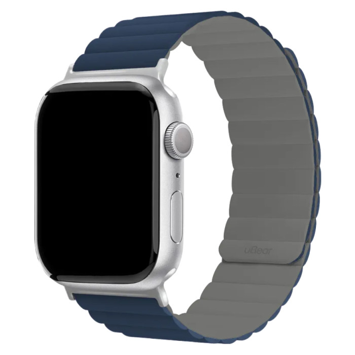 Ремешок uBear Mode для Apple Watch M/L (42, 44, 45, 49 мм), силиконовый, синий/серый