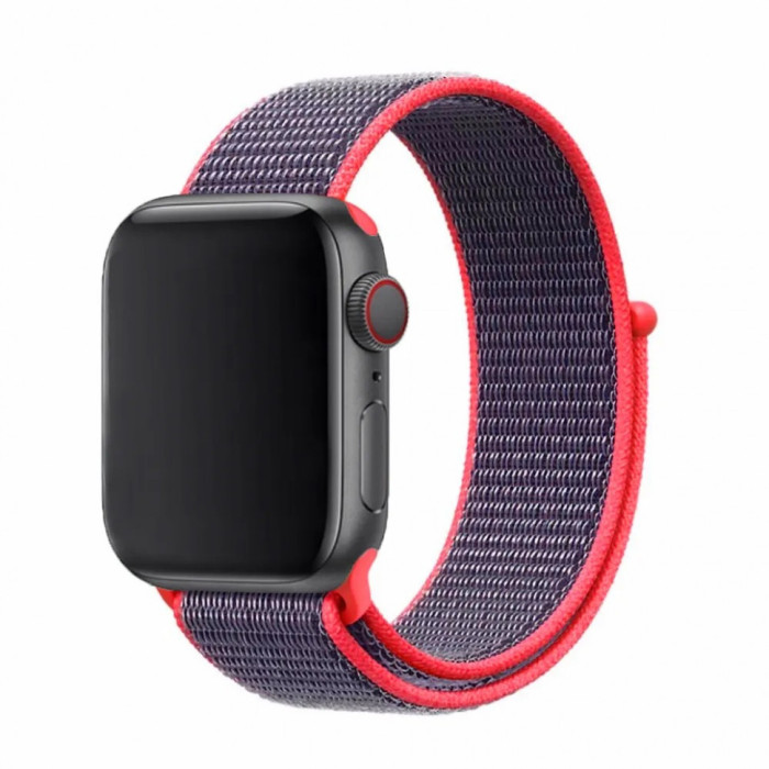 Ремешок нейлоновый для Apple Watch 38/40/41mm на липучке Розовый | Фото 3 из 3