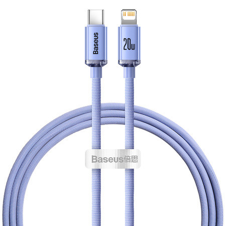 Кабель Baseus Crystal Shine Series USB - Lightning 1.2m Фиолетовый CAJY000205 | Фото 2 из 3
