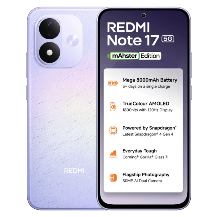 Смартфон Xiaomi Redmi Note 17 5G 8/256GB Фиолетовый (Starlight Purple)