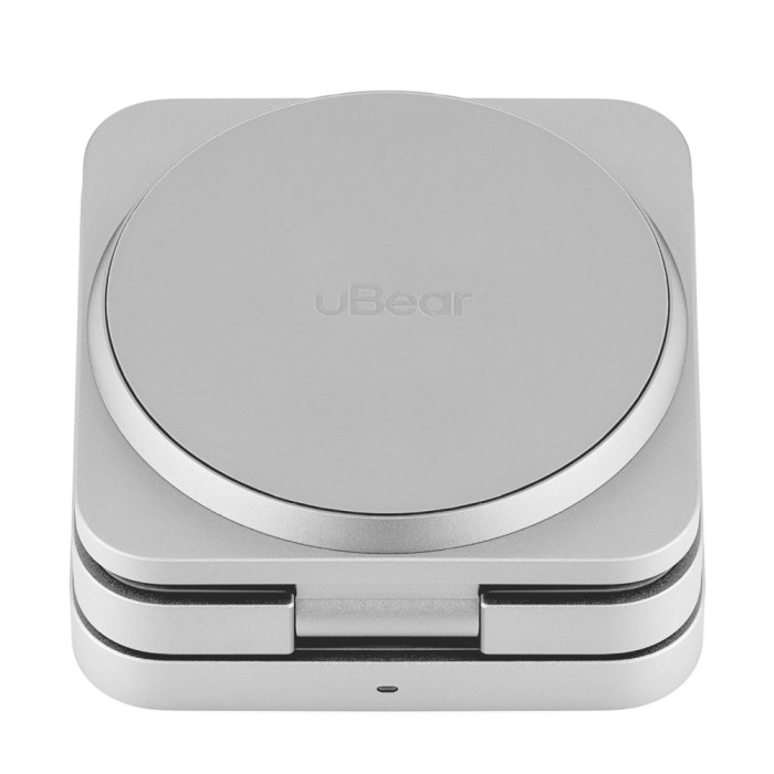 Беспроводное зарядное устройство uBear Balance Ultra, 3-в-1, с поддержкой MagSafe, Qi2, Серебро | Фото 6 из 7