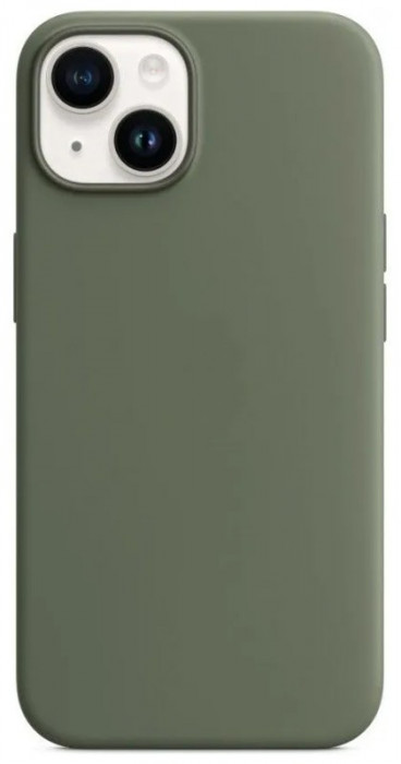 Чехол Silicone Case with Magsafe для iPhone 14 Темно-зеленый (Olive)