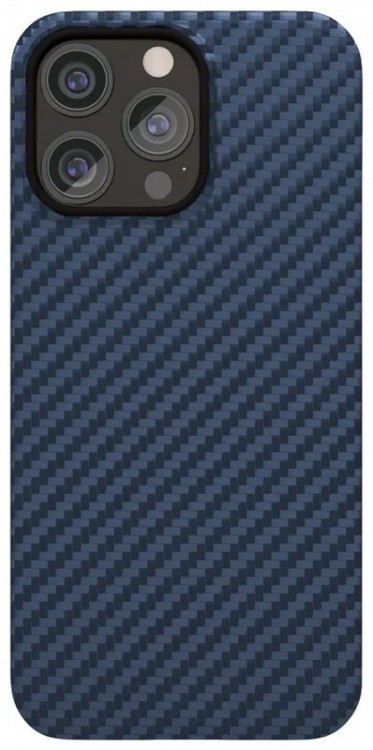 Чехол защитный VLP Kevlar Case с MagSafe для iPhone 15 Pro Max темно-синий