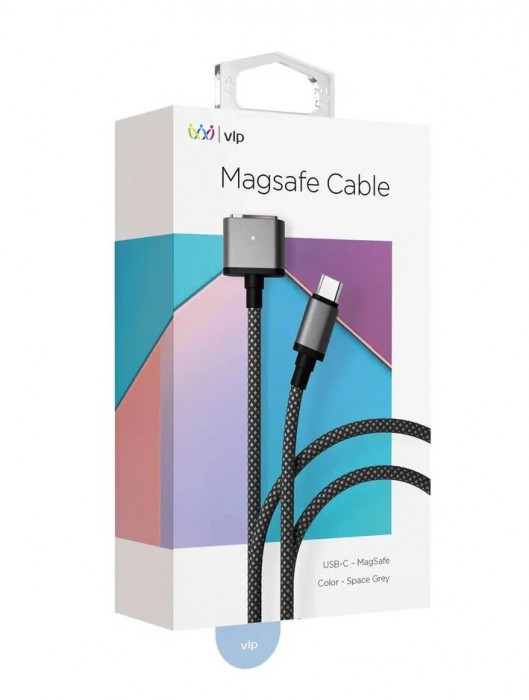 Кабель VLP Cable USB C – MagSafe 2.0м Космический Серый | Фото 2 из 3