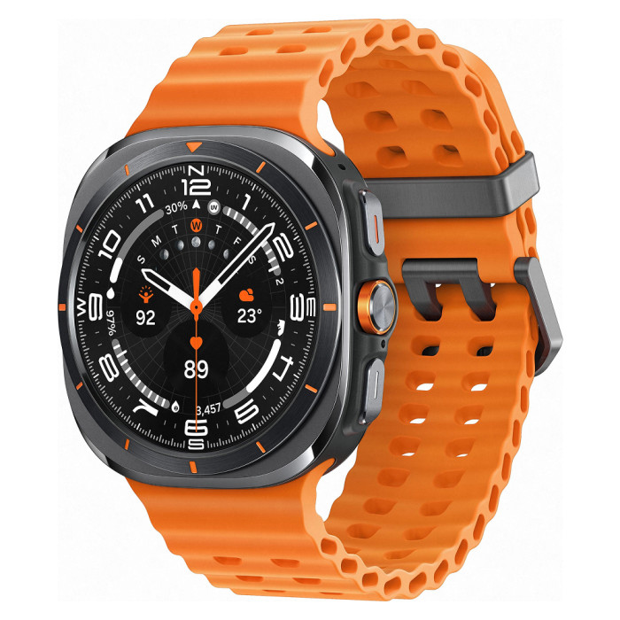 Умные часы Samsung Galaxy Watch Ultra (2025) LTE 47mm Черные с оранжевым ремешком