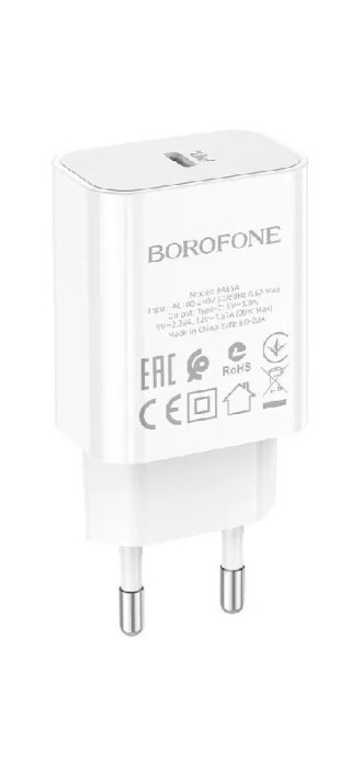 Зарядное устройство Borofone BA65A Plus USB-C, 20W Белый | Фото 2 из 2