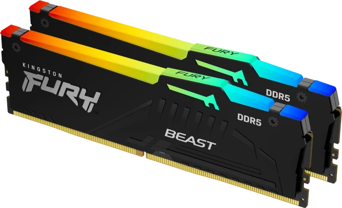 Оперативная память 64Gb DDR5 5600MHz Kingston Fury Beast RGB (KF556C40BB2AK2-64) (2x32Gb KIT)