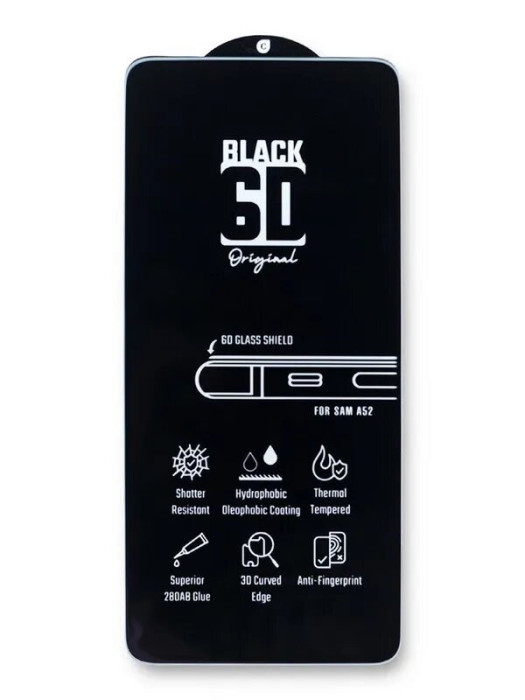 Защитное стекло 6D Capaalii Black для Samsung A52 | Фото 2 из 2