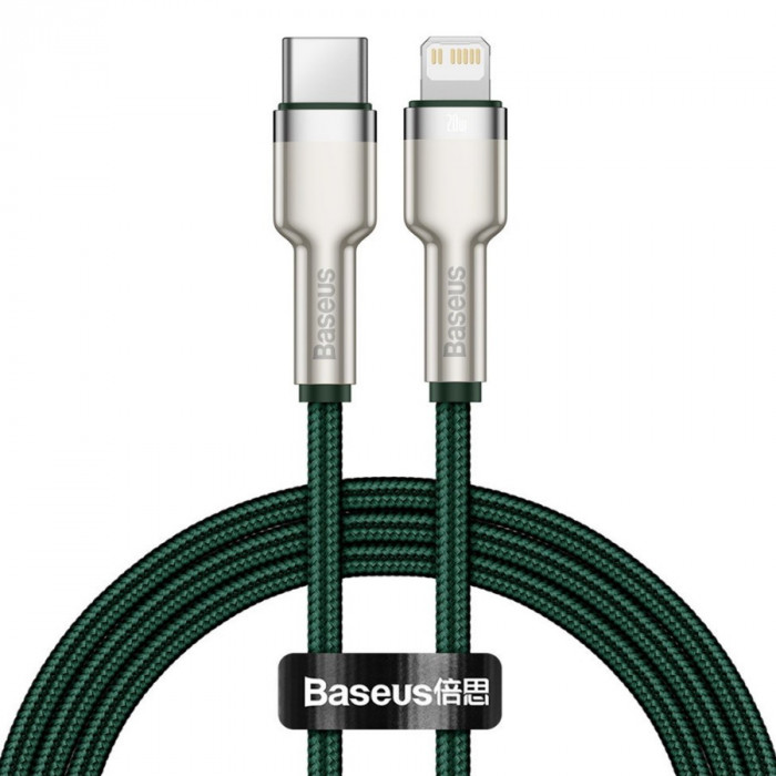 Кабель Baseus Cafule Series Metal Data Cable Type-C to Lightning PD 20W 1m Зеленый (CALJK-A06)