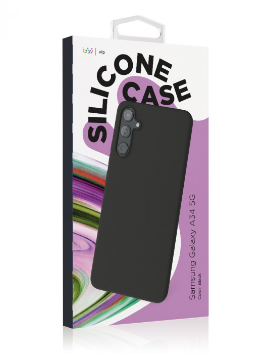 Чехол защитный VLP Silicone Case для Samsung Galaxy A34 черный | Фото 3 из 4