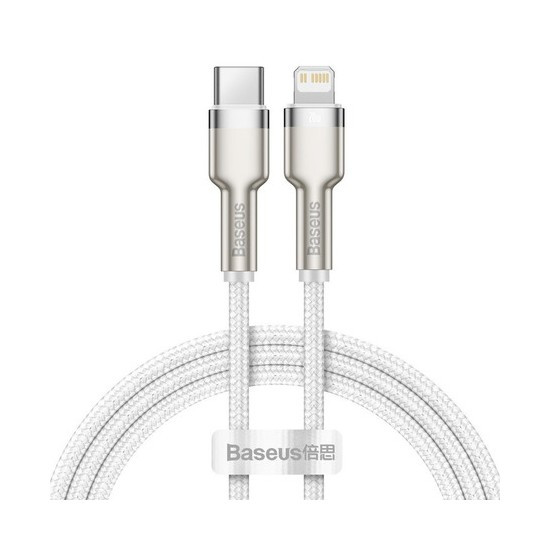 Кабель Baseus Cafule Series Metal Data Cable Type-C to Lightning PD 20W 1m Белый (CALJK-A02)