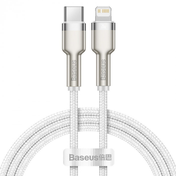 Кабель Baseus Cafule Series Metal Data Cable Type-C to Lightning PD 20W 1m Белый (CALJK-A02)