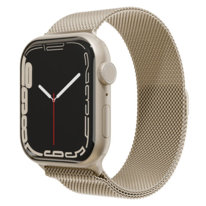 Ремешок из нержавеющей стали сетчатый VLP для Apple Watch 38/40/41, шампань