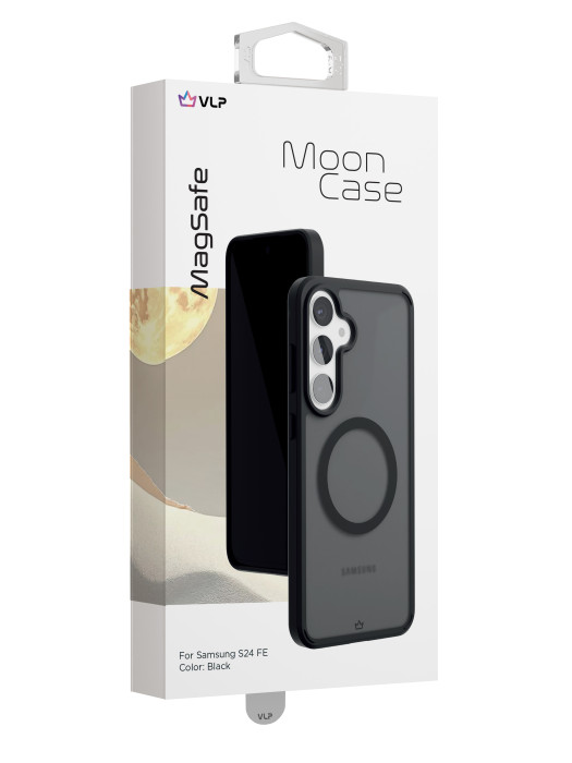 Чехол защитный VLP Moon Case с MagSafe для Samsung S24 FE, черный