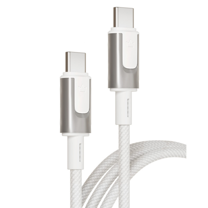 Дата-кабель VLP Force Line 100W USB-C + USB-C, 1.2m, белый