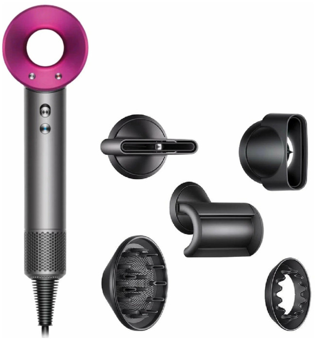 Фен Dyson Supersonic HD08 Серый/Фуксия (Iron/Fuchsia) | Фото 2 из 3