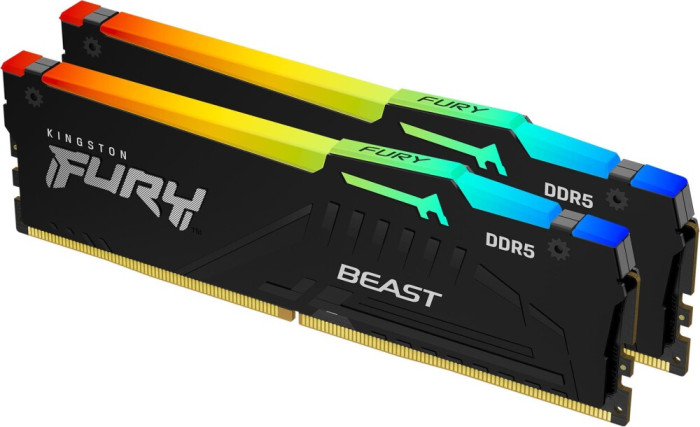 Оперативная память 16Gb DDR5 5600MHz Kingston Fury Beast Black RGB (KF556C40BBAK2-16) (2x8Gb KIT)