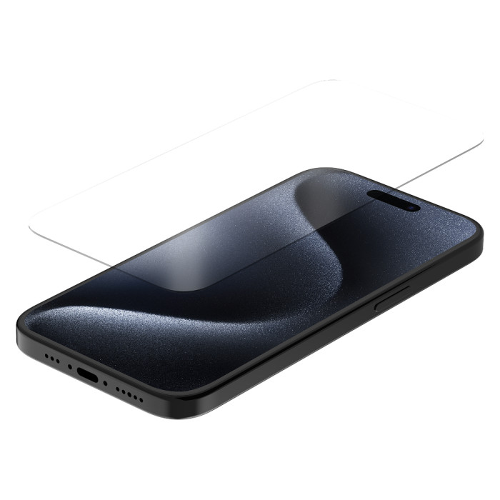 Наклейка защитного стекла на смартфон