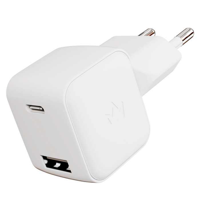 Сетевое зарядное устройство VLP G-Charge 30Вт USB-C+USB-A, QC, Белый
