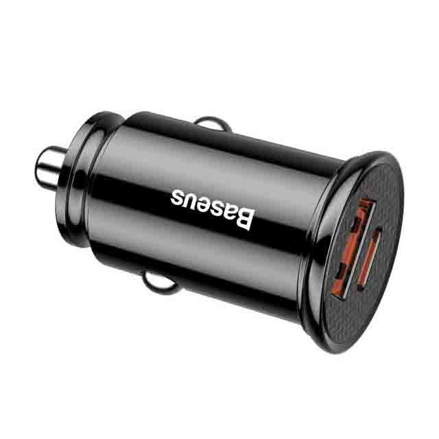 Автомобильное зарядное устройство Baseus Circular Plastic A+A 30W Dual QC3.0 Quick Car Charger Черное (CCALL-YS01) | Фото 2 из 2
