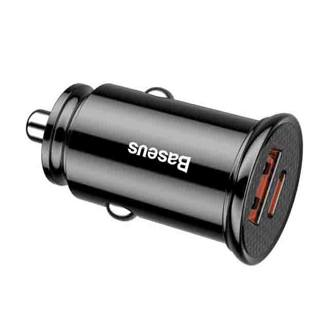 Автомобильное зарядное устройство Baseus Circular Plastic A+A 30W Dual QC3.0 Quick Car Charger Черное (CCALL-YS01)