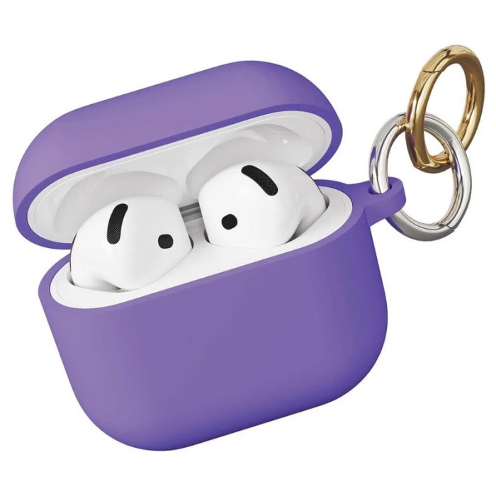 Чехол силиконовый VLP Charm Case для AirPods 4, лавандовый