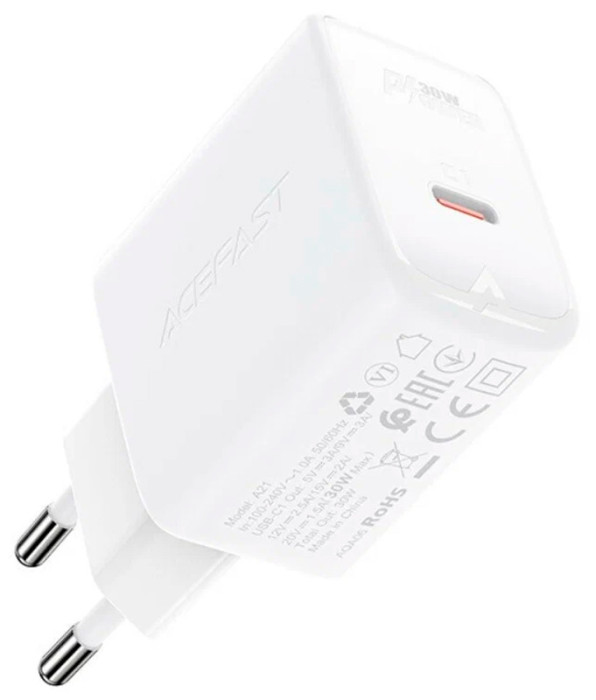 Зарядное устройство ACEFAST A21 30W USB-C Белая | Фото 4 из 4