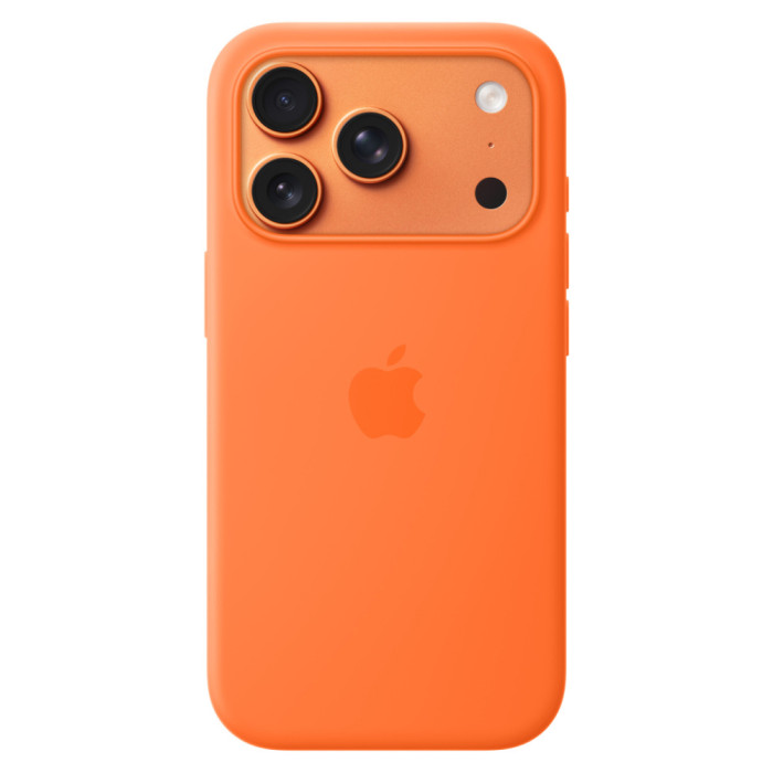Чехол накладка для iPhone 17 Pro 6.3" Silicone Case (Button/Magsafe) Orange